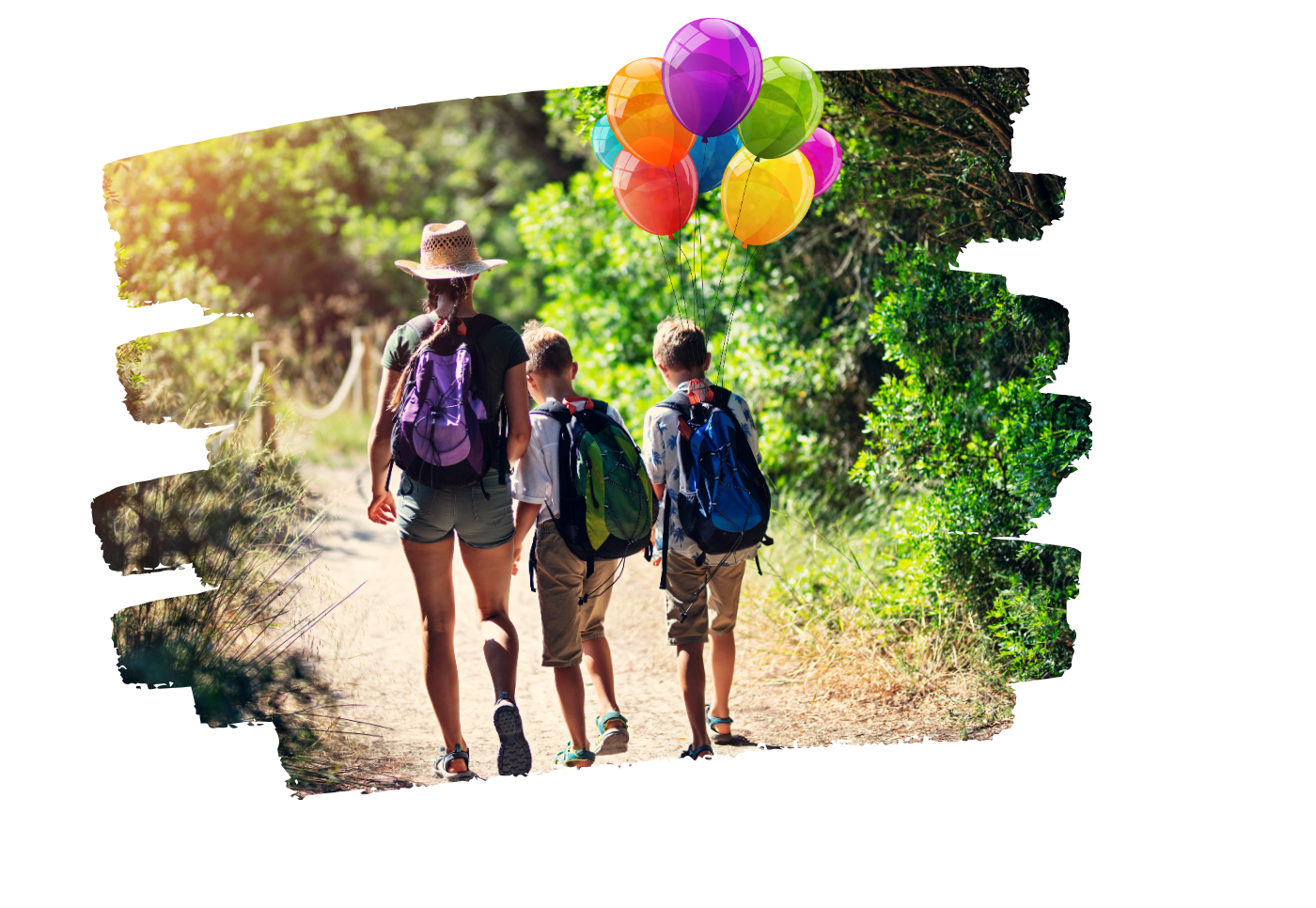 group of kids on a fun bushwalk