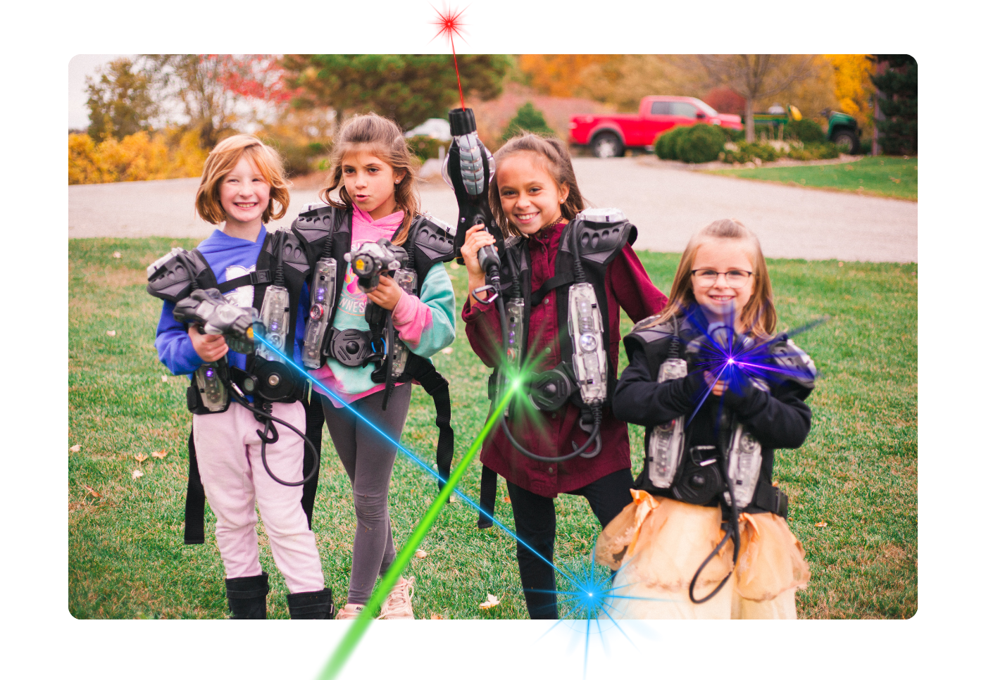 Group of kids playing laser tag