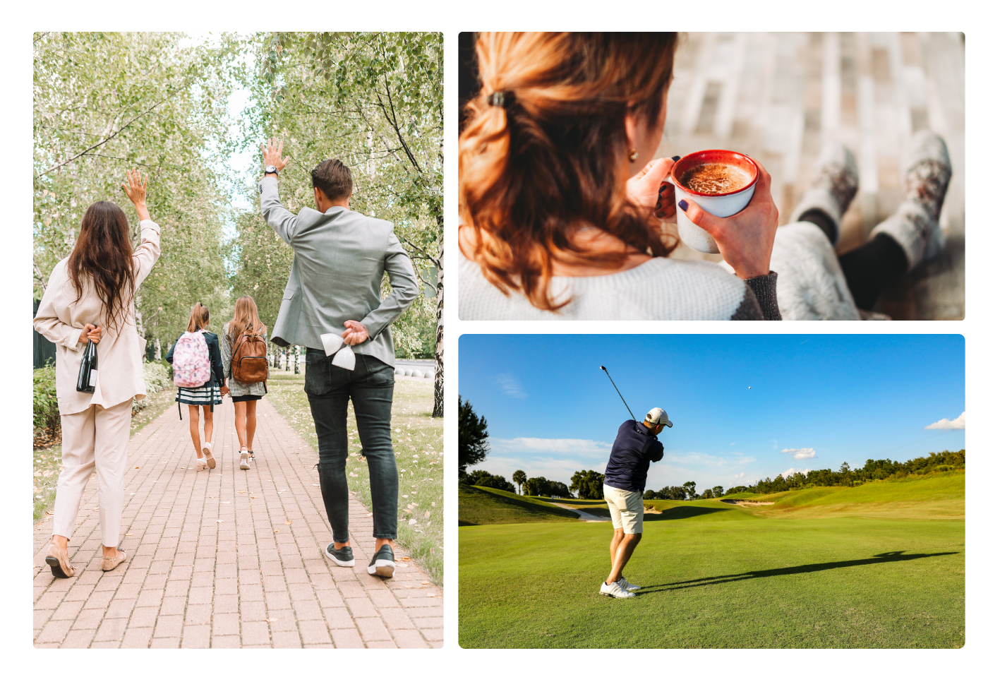 3 photos of parents after using Playcation NSW happy and stress free