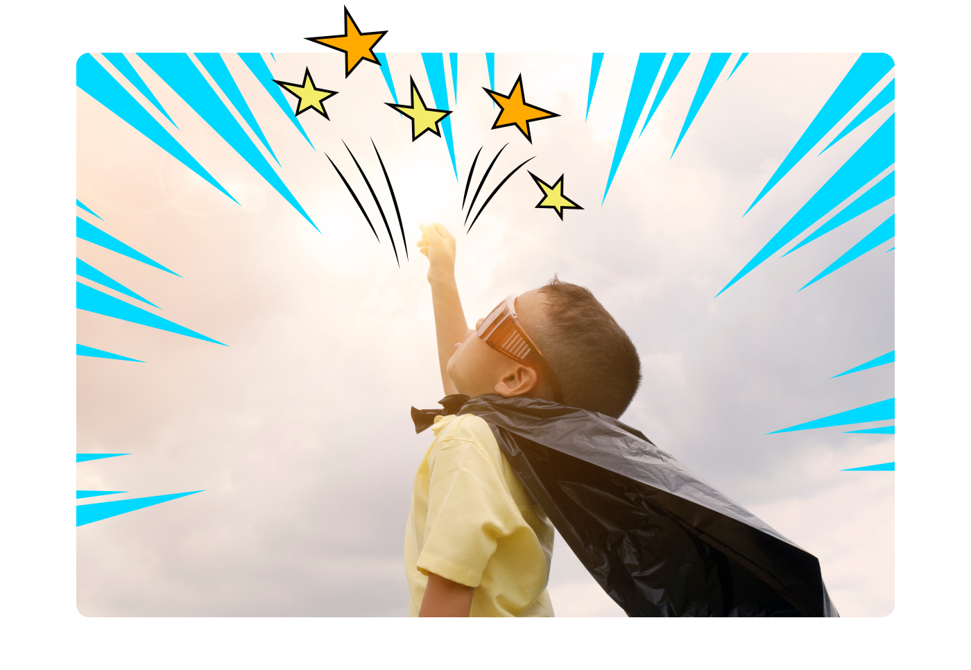 A child playing super hero dress up